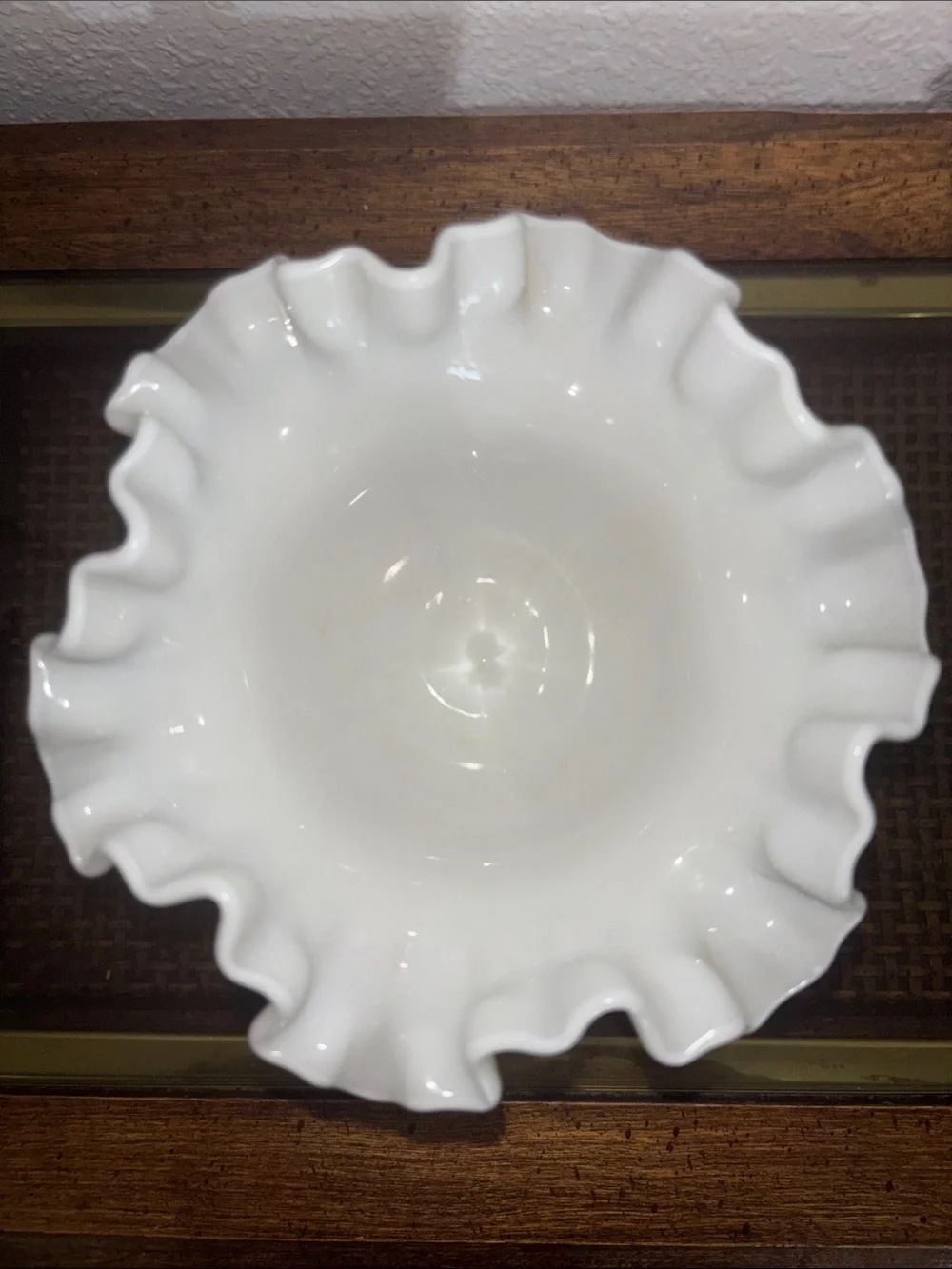 White Hobnail Milk Glass Compote Pedestal Bowl